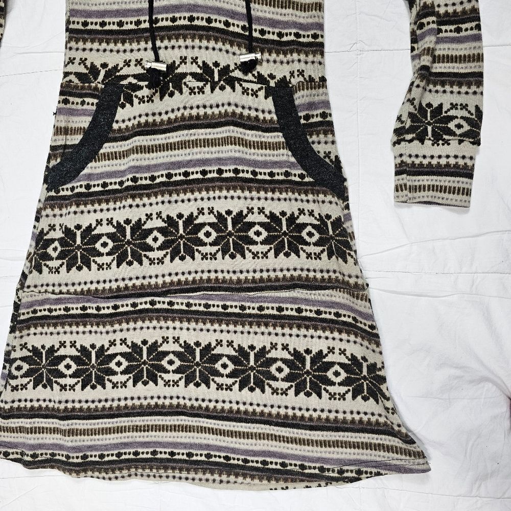 Earthbound Winter Snowflake Hoodie Sweater Dress Women's Size Small‎ - Picture 3 of 10